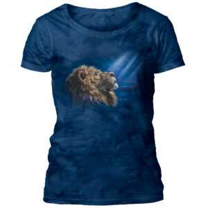 Dámske batikované tričko The Mountain - Humility Lion - modré Veľkosť: L