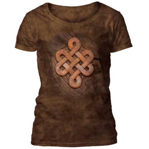 Dámske batikované tričko The Mountain - Knots On Knots - hnedé Veľkosť: S