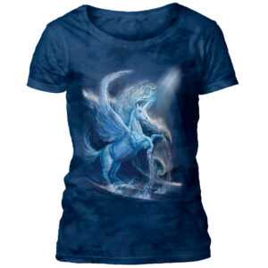 Dámske batikované tričko The Mountain - Water Pegasus - modré Veľkosť: M