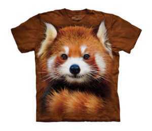 Detské batikované tričko The Mountain Červená panda - hnedé Veľkosť: S