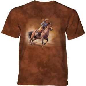 Detské batikované tričko The Mountain Dievča na koni - hnedé Veľkosť: XL