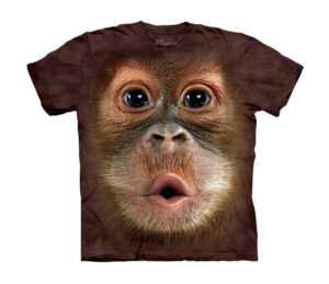 Detské batikované tričko The Mountain Orangutan - hnedé Veľkosť: M