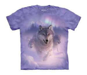 Detské batikované tričko The Mountain Polárna žiara - fialová Veľkosť: S