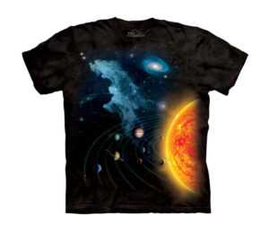 Detské batikované tričko The Mountain Vesmír - čierne Veľkosť: S