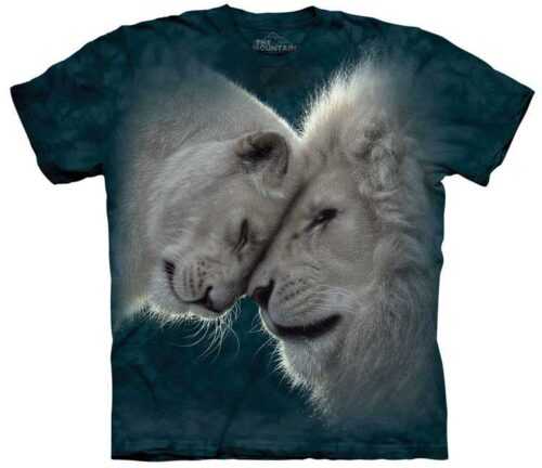 Detské batikované tričko The Mountain láska bielych levov - modré Veľkosť: M