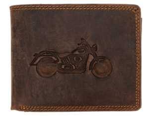Kožená pánska peňaženka Wild s motorkou - hnedá