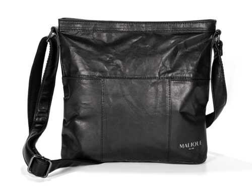 Malique dámska dizajnová papierová crossbody kabelka D1092A - čierna -  25 cm