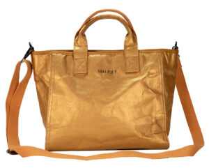 Malique dámska dizajnová papierová taška D1111 - zlato žltá - 25 cm