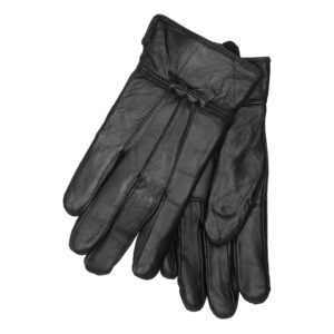 No Label Dámske kožené rukavice 18788 - čierne Veľkosť: S