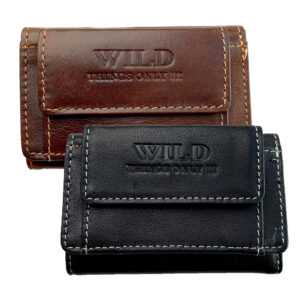 Pánska kožená vrecková peňaženka Wild menšia Farba: Čierna