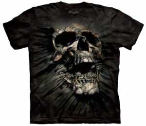 Pánske batikované tričko The Mountain - Breakthrough Skull- čierne Veľkosť: S