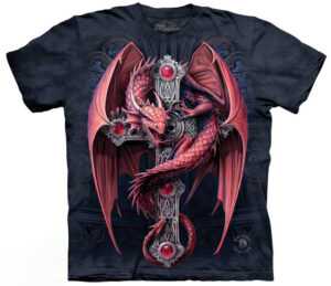 Pánske batikované tričko The Mountain - Gotický ochranca- čierne Veľkosť: S