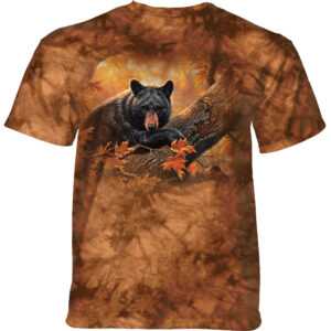 Pánske batikované tričko The Mountain - HANGING OUT - medveď - hnedý Veľkosť: L