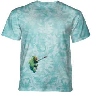 Pánske batikované tričko The Mountain - Hitchhiking Chameleon- bledomodré Veľkosť: M