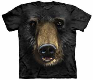 Pánske batikované tričko The Mountain - Medvedia tvár- čierne Veľkosť: M