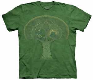 Pánske batikované tričko The Mountain - Mierový strom- zelené Veľkosť: S
