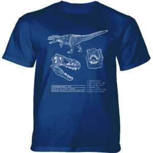 Pánske batikované tričko The Mountain - T-REX BLUEPRINT - modré Veľkosť: S