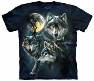 Pánske batikované tričko The Mountain - Vlčí mesiac- čierne Veľkosť: S