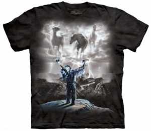 Pánske batikované tričko The Mountain - Vyvolávanie búrky- čierne Veľkosť: XL