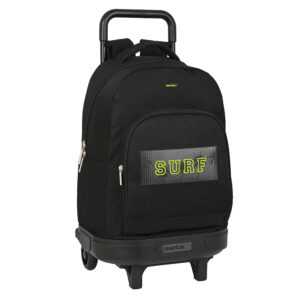 SAFTA Školský jednokomorový batoh na kolieskach Surf - čierny - 32L