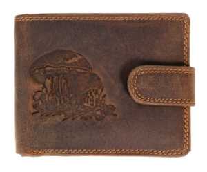 Wild Luxusná pánska peňaženka s prackou Hríby  - hnedá